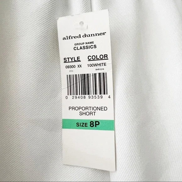 (NWT) alfred dunner | Classic White Slightly Cropped Elastic Pant - Picture 4 of 4